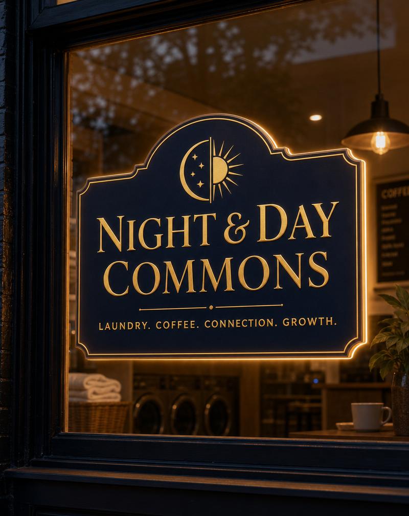 Night & Day Commons sign