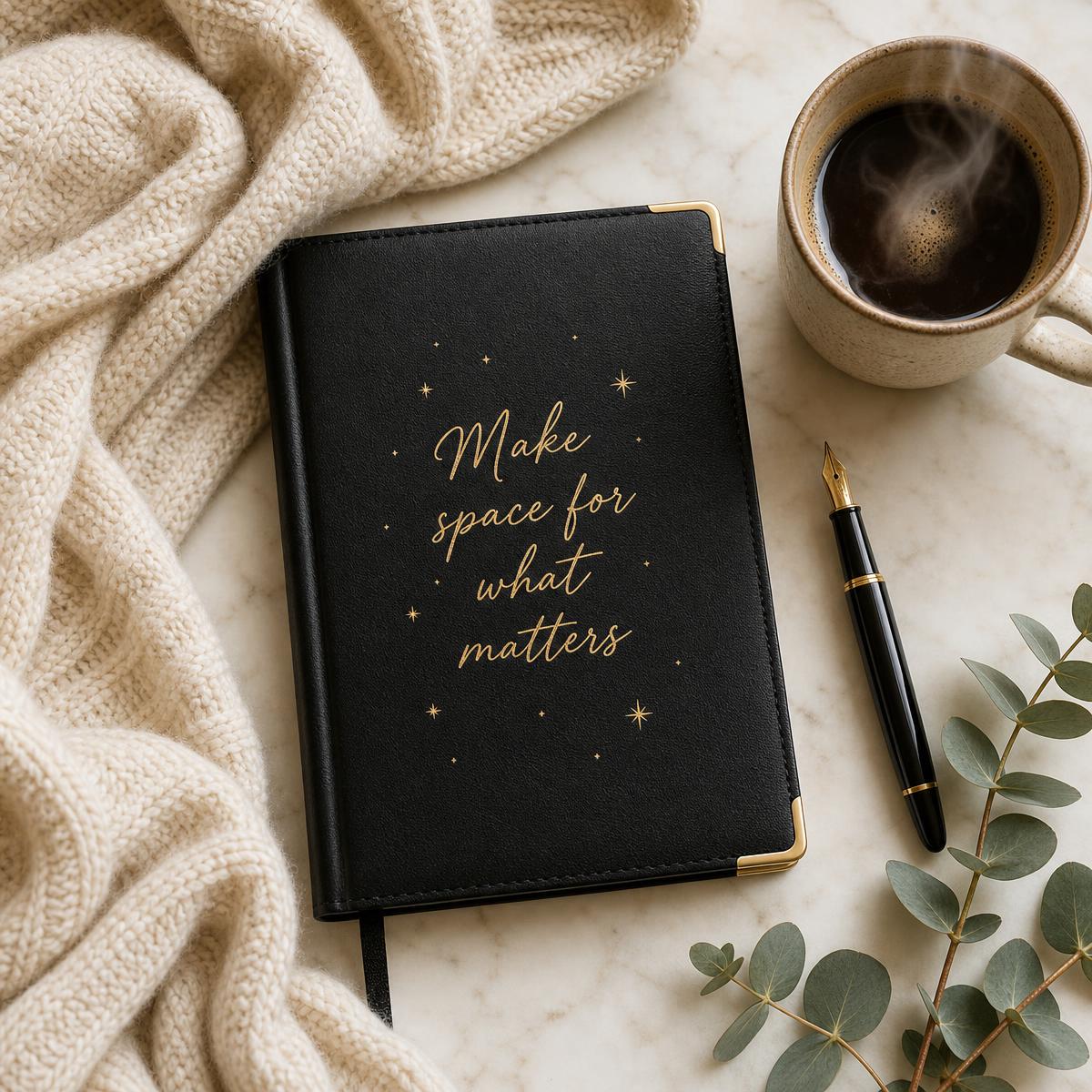 Journal that says Make space for what matters